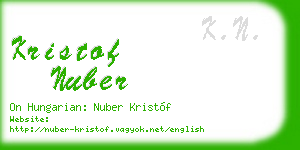 kristof nuber business card