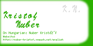 kristof nuber business card